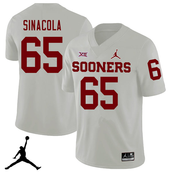 Oklahoma Sooners #65 Mario Sinacola 2018 College Football Jerseys Sale-White